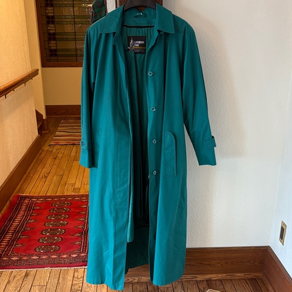 Vintage London Fog Green Trench-coat - Picture 1 of 12
